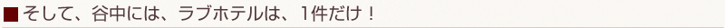 そして、谷中には、ラブホテルは、1件だけ！