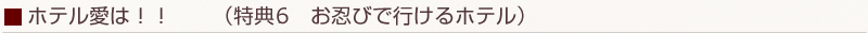 ホテル愛は！！　　（特典7　お忍びで行けるホテル）